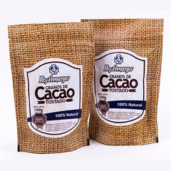 Granos de Cacao Tostado 100% Natural. Bolsa 100g