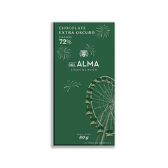 Tableta de Chocolate Extra Oscuro 72% Cacao 80gr