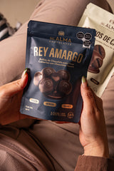 Chocolate Rey Amargo cubierto con Chocolate Oscuro. Bolsa 150g
